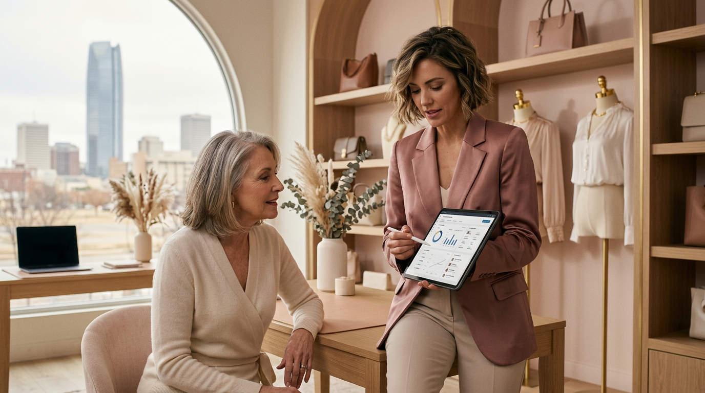 Jamba 2.0 Pro: My Chattanooga Boutique Needs AI for Leads Now A dynamic image illustrating AI-driven lead generation with subtle Oklahoma City skyline elements, symbolizing local business growth. | innovAIt Media