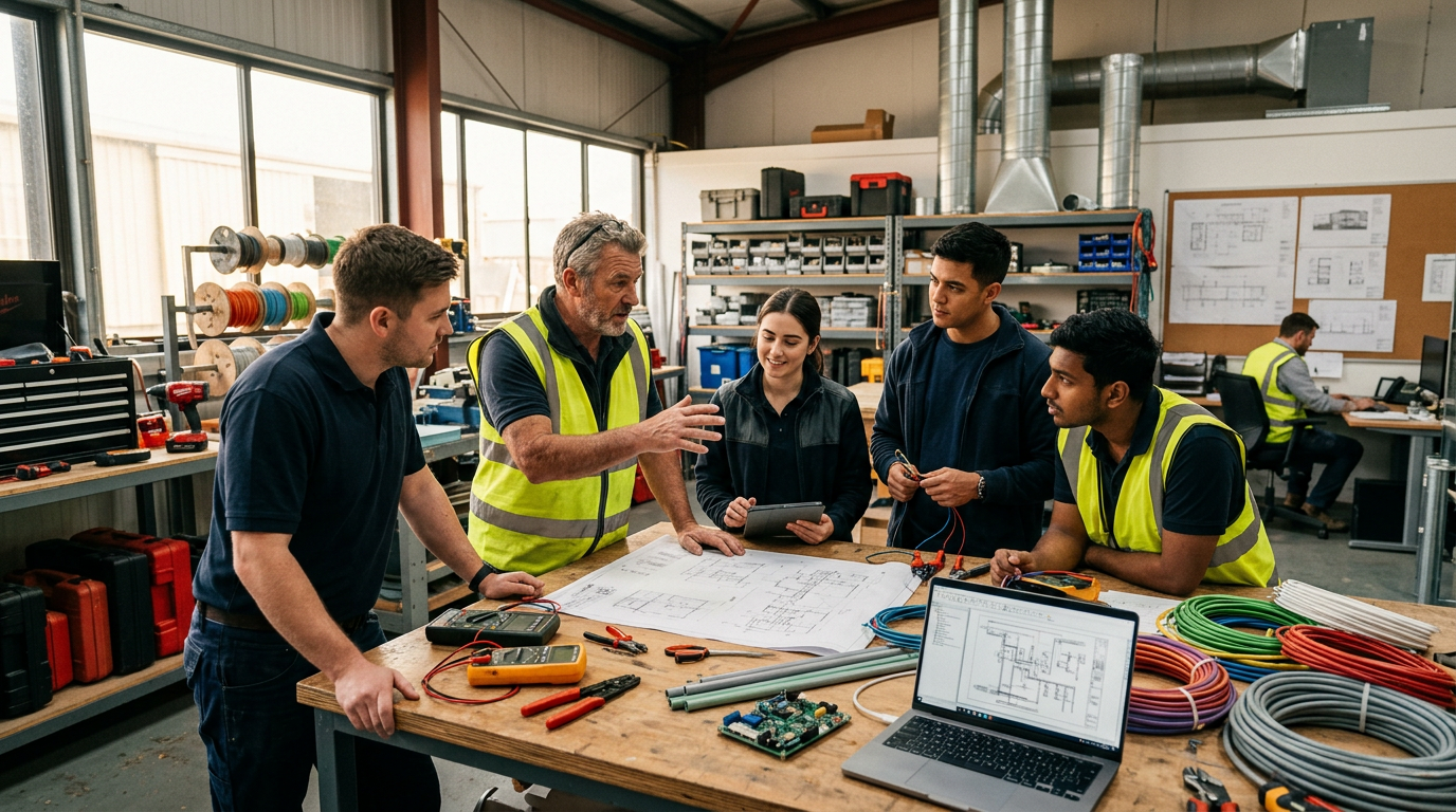 Jobber for Electrical Contractor in Seattle, WA Jobber for Electrical Contractor in Seattle, WA: Professional Jobber for Electrical Contractor workspace with modern equipment an | innovAIt Media