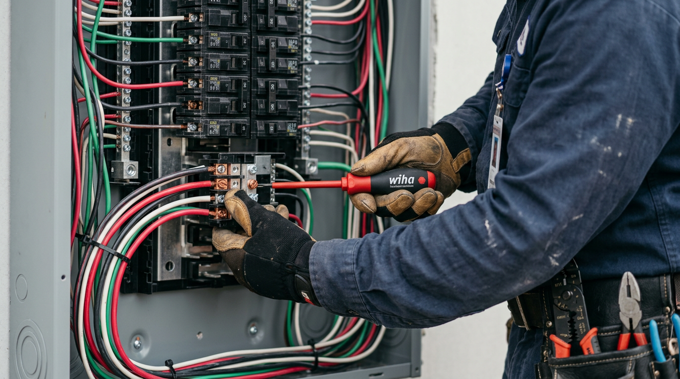 Jobber for Electrical Contractor in Seattle, WA Jobber for Electrical Contractor in Seattle, WA: Jobber for Electrical Contractor technology and tools in action, close-up detail | innovAIt Media