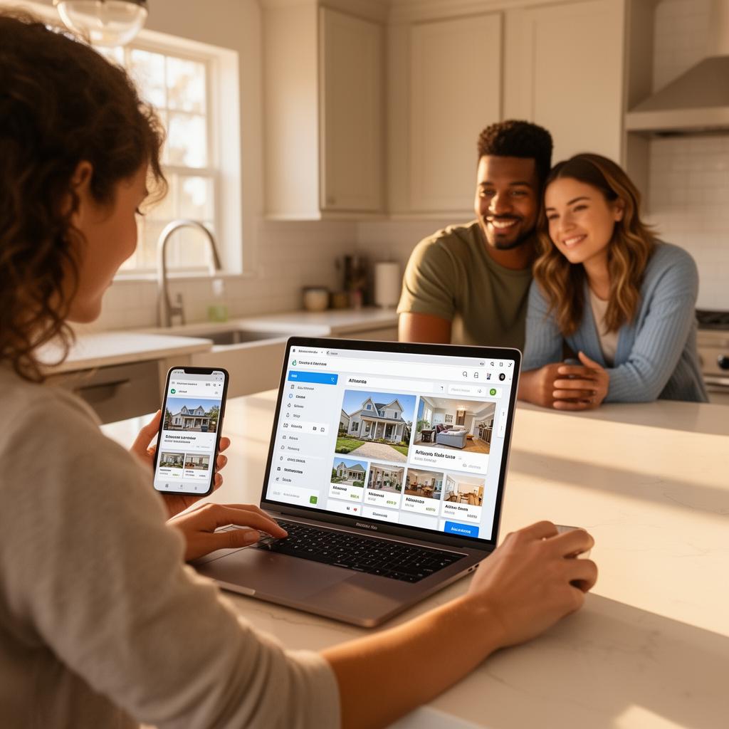 Atlanta homebuyer using AI-powered property search for kvCORE Real Estate Agency
