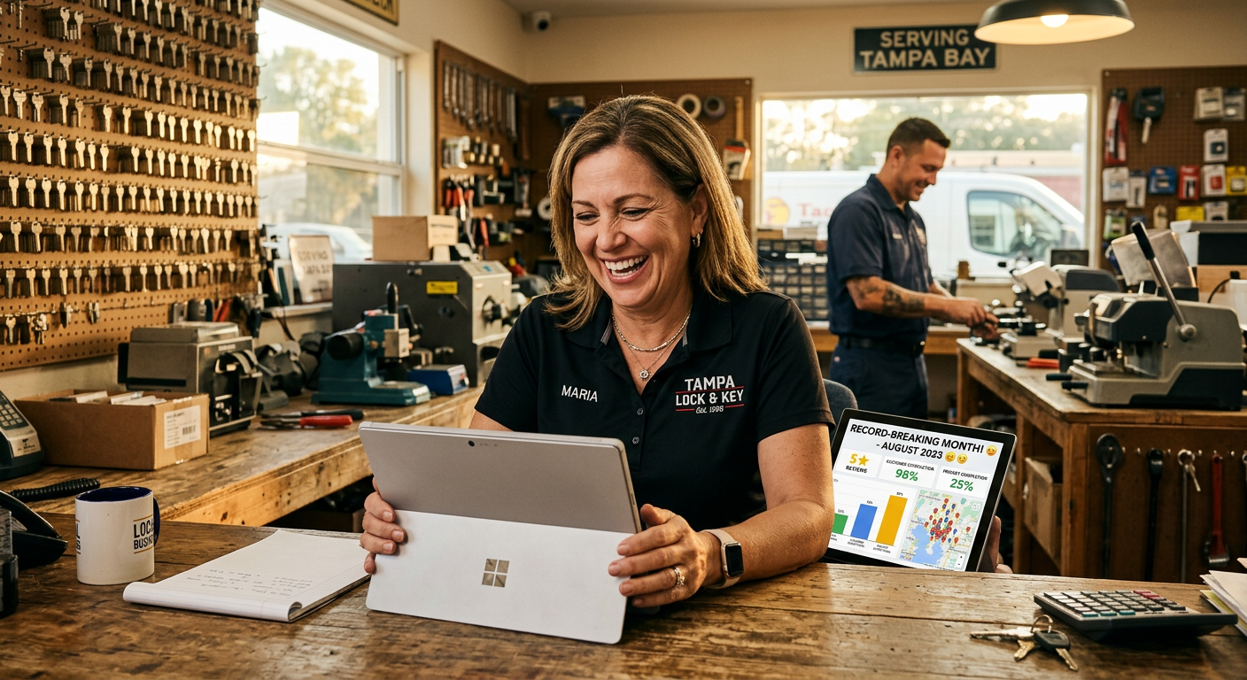 Locksmith business owner seeing AI marketing results in Tampa, Florida
