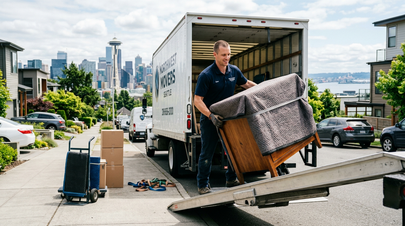 Moving Company professional working in Seattle, Washington