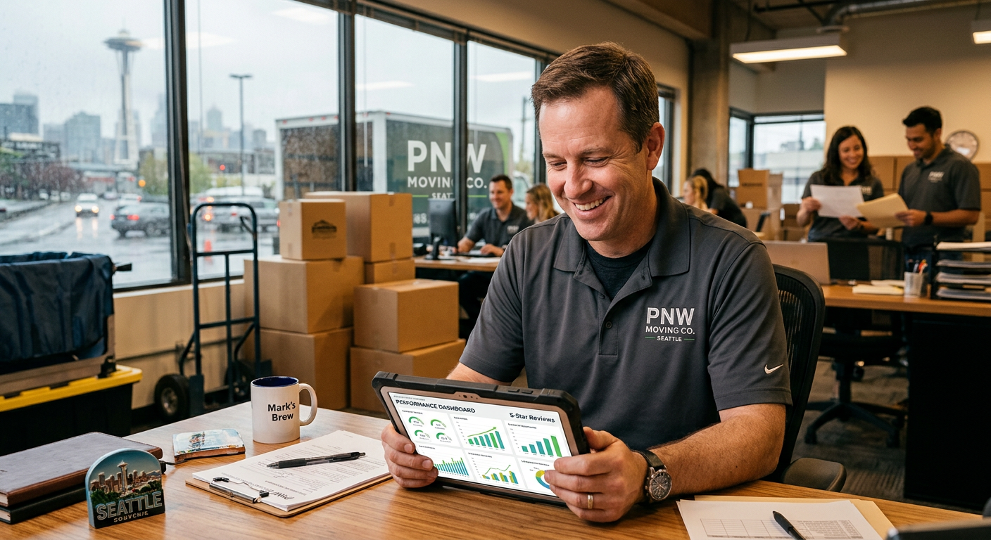 Moving Company business owner seeing AI marketing results in Seattle, Washington