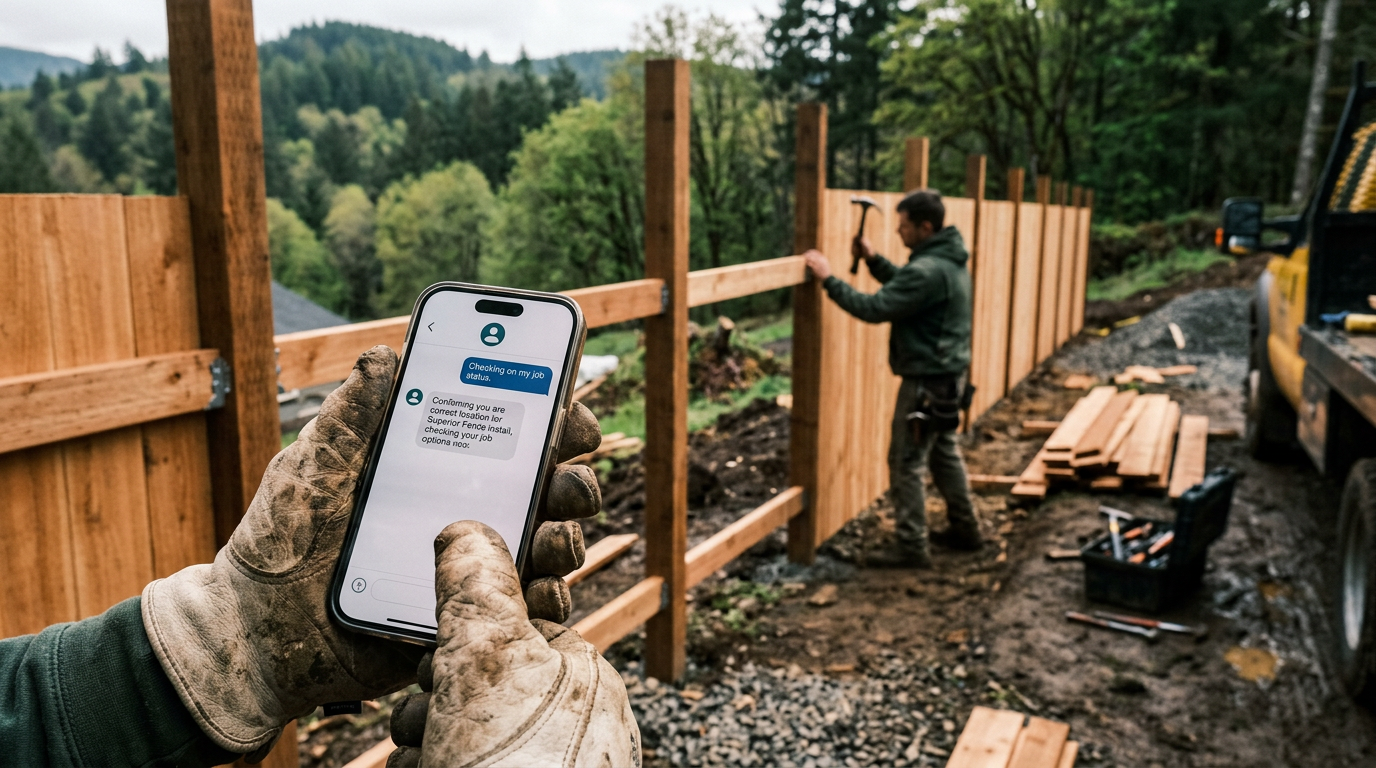 Nabla Copilot Pro for Dallas Geofencing the platform for Dallas Geofencing: A smartphone screen showing a service business chatbot interacting with a customer within | innovAIt Media