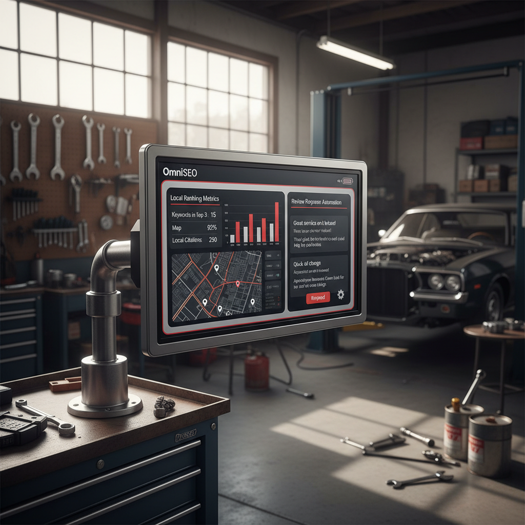 OmniSEO vs. DeepSeek-V3.2: Auto Shop Local Pack Truths OmniSEO vs. DeepSeek-V3.2: Auto Shop Local Pack Truths: Screenshot or mockup of OmniSEO dashboard showing local ranking metrics and review response automati | innovAIt Media