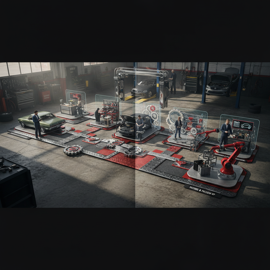 OmniSEO vs. DeepSeek-V3.2: Auto Shop Local Pack Truths OmniSEO vs. DeepSeek-V3.2: Auto Shop Local Pack Truths: Flowchart illustrating an AI-automated customer journey in an auto shop using ServiceTitan AI or Hou | innovAIt Media