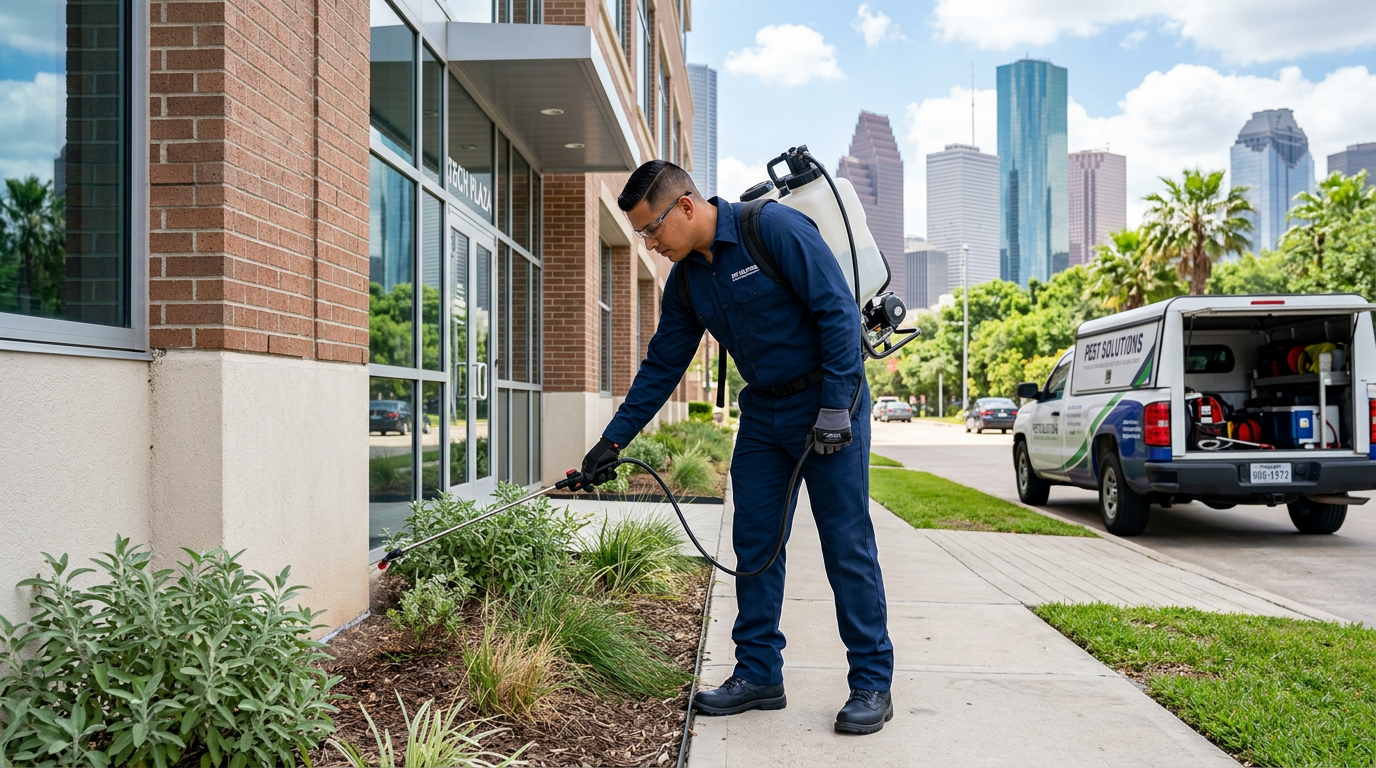 Pest Control Company professional working in Houston, Texas