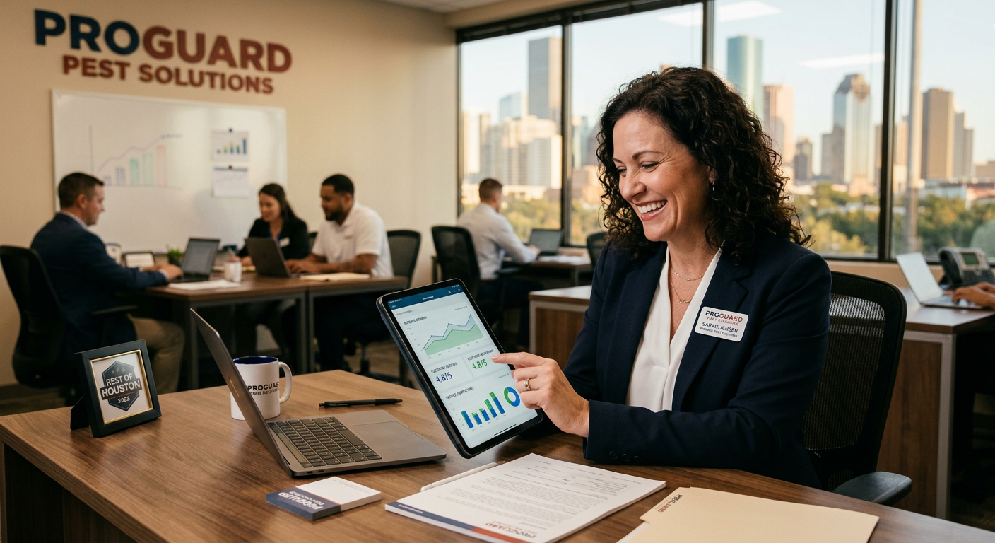 Pest Control Company business owner seeing AI marketing results in Houston, Texas