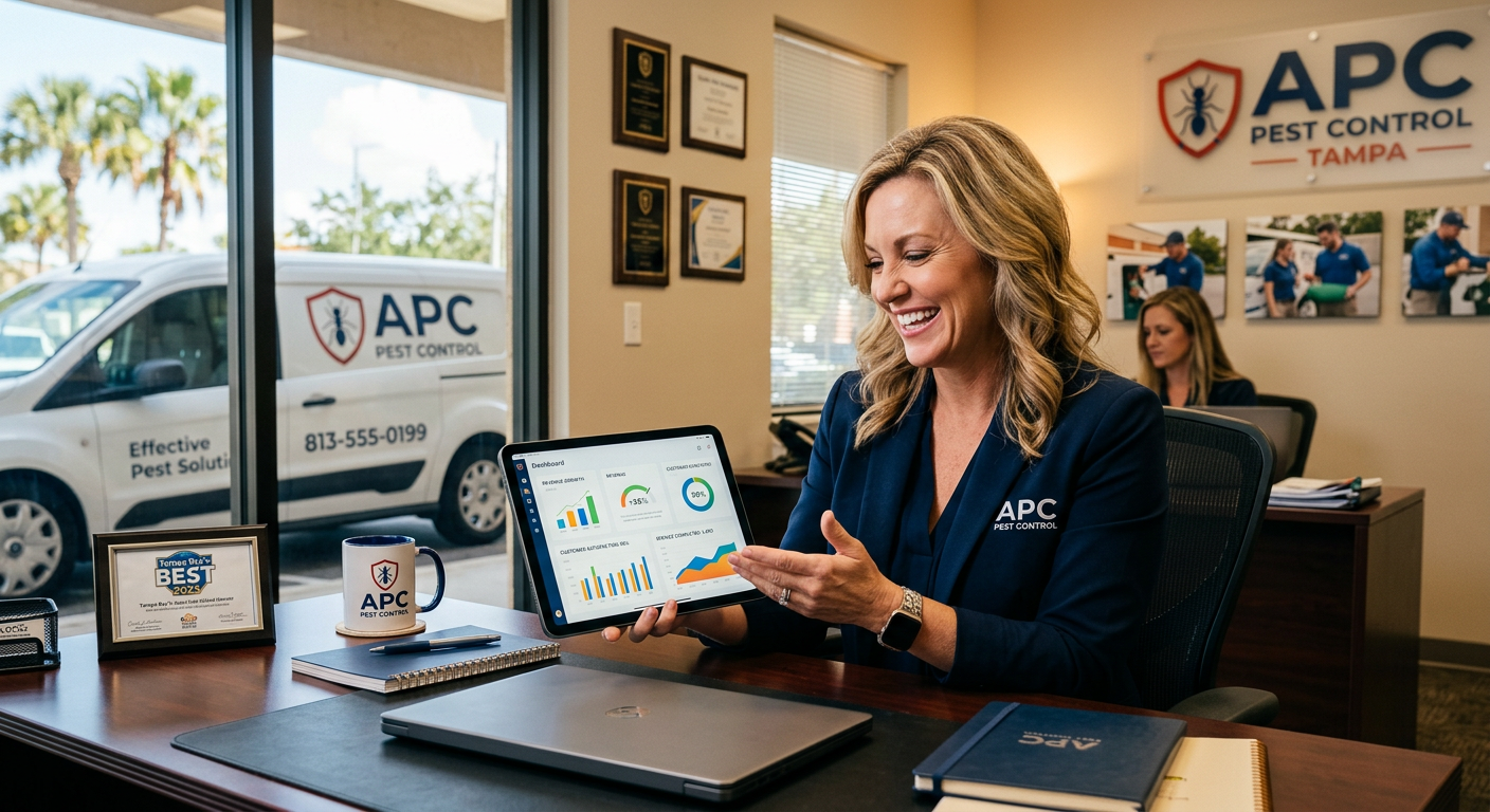 Pest Control Company business owner seeing AI marketing results in Tampa, Florida Pest Control Company business owner seeing AI marketing results in Tampa, Florida