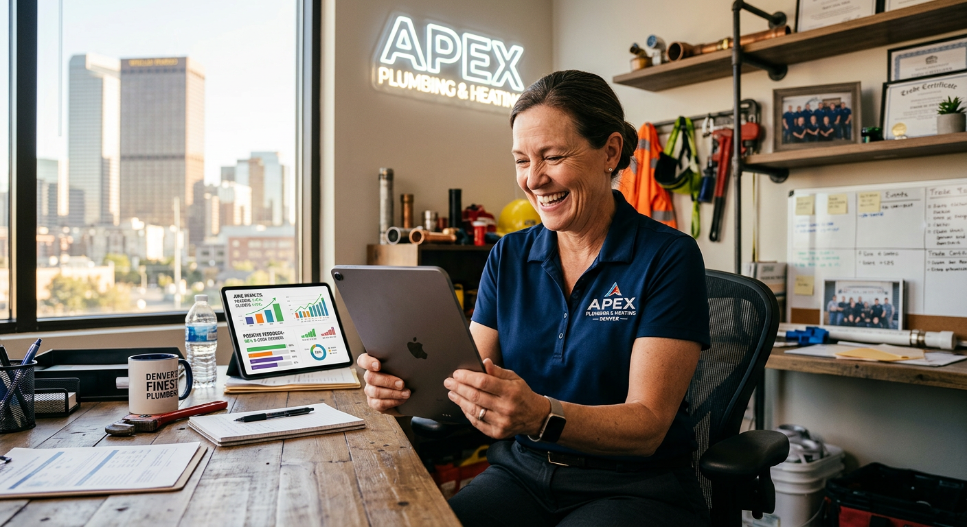 Plumbing Company business owner seeing AI marketing results in Denver, Colorado Plumbing Company business owner seeing AI marketing results in Denver, Colorado