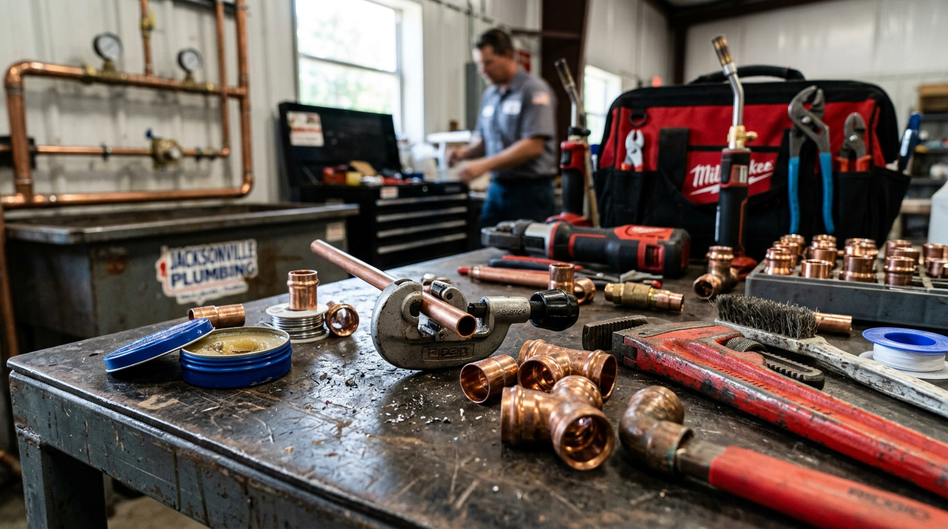 Plumbing Company equipment and tools used by professionals in Jacksonville, Florida