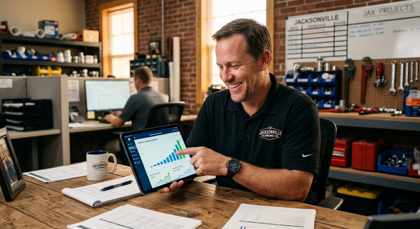 Plumbing Company business owner seeing AI marketing results in Jacksonville, Florida