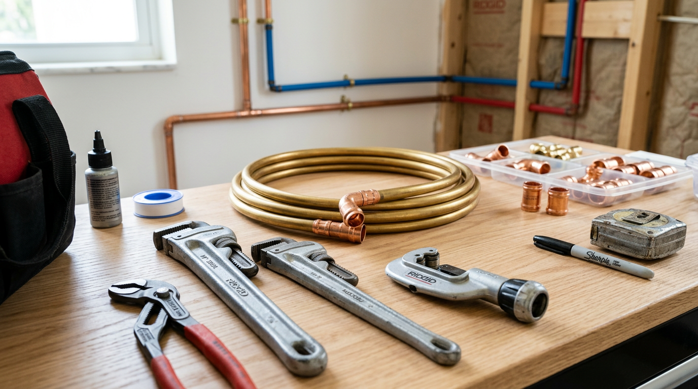 plumbing tools and workspace used by professionals in Tampa, Florida