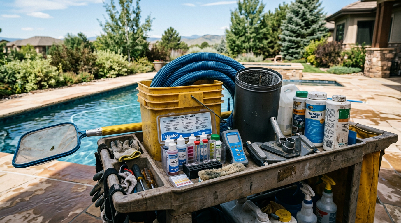Pool Service equipment and tools used by professionals in Denver, Colorado