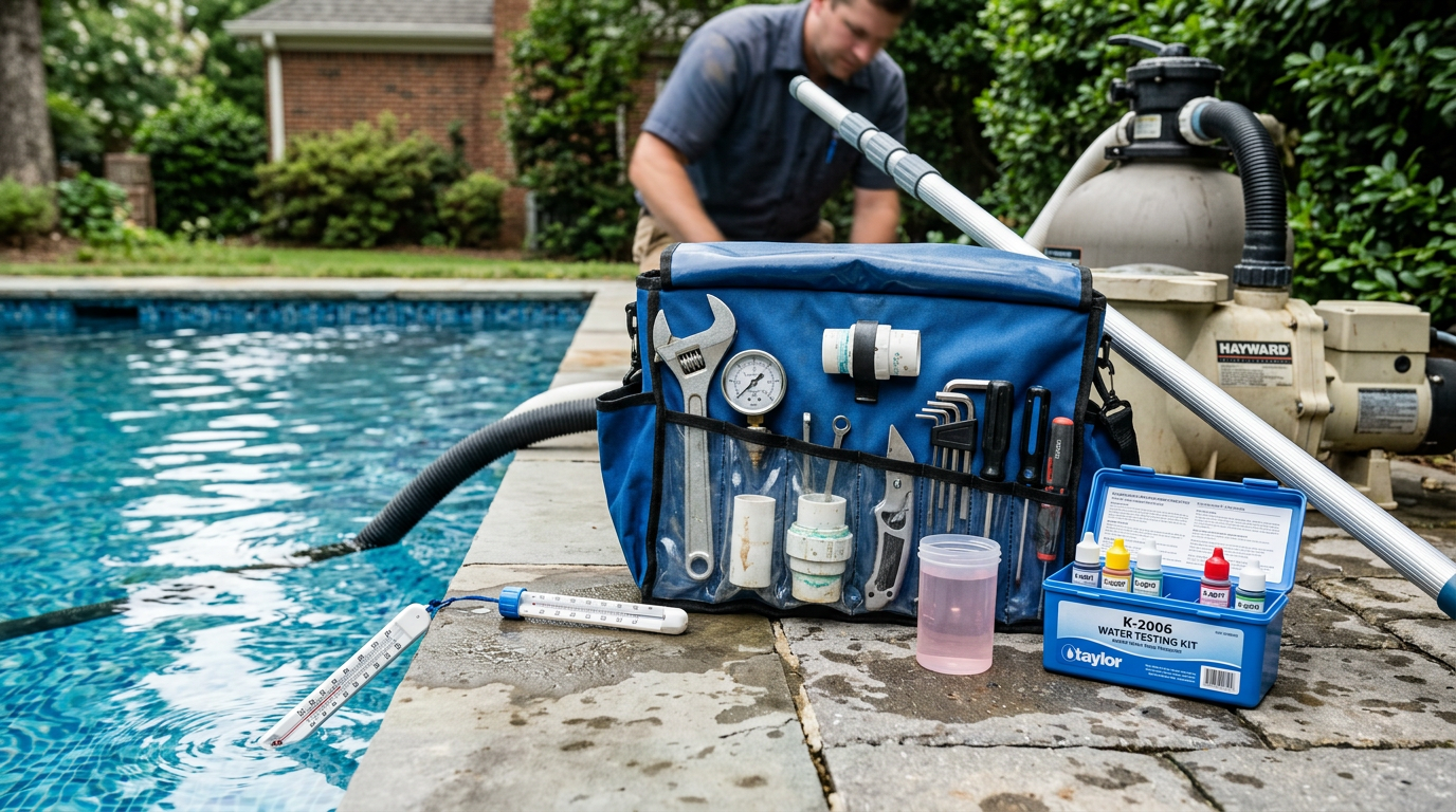 Pool Service equipment and tools used by professionals in Raleigh, North Carolina
