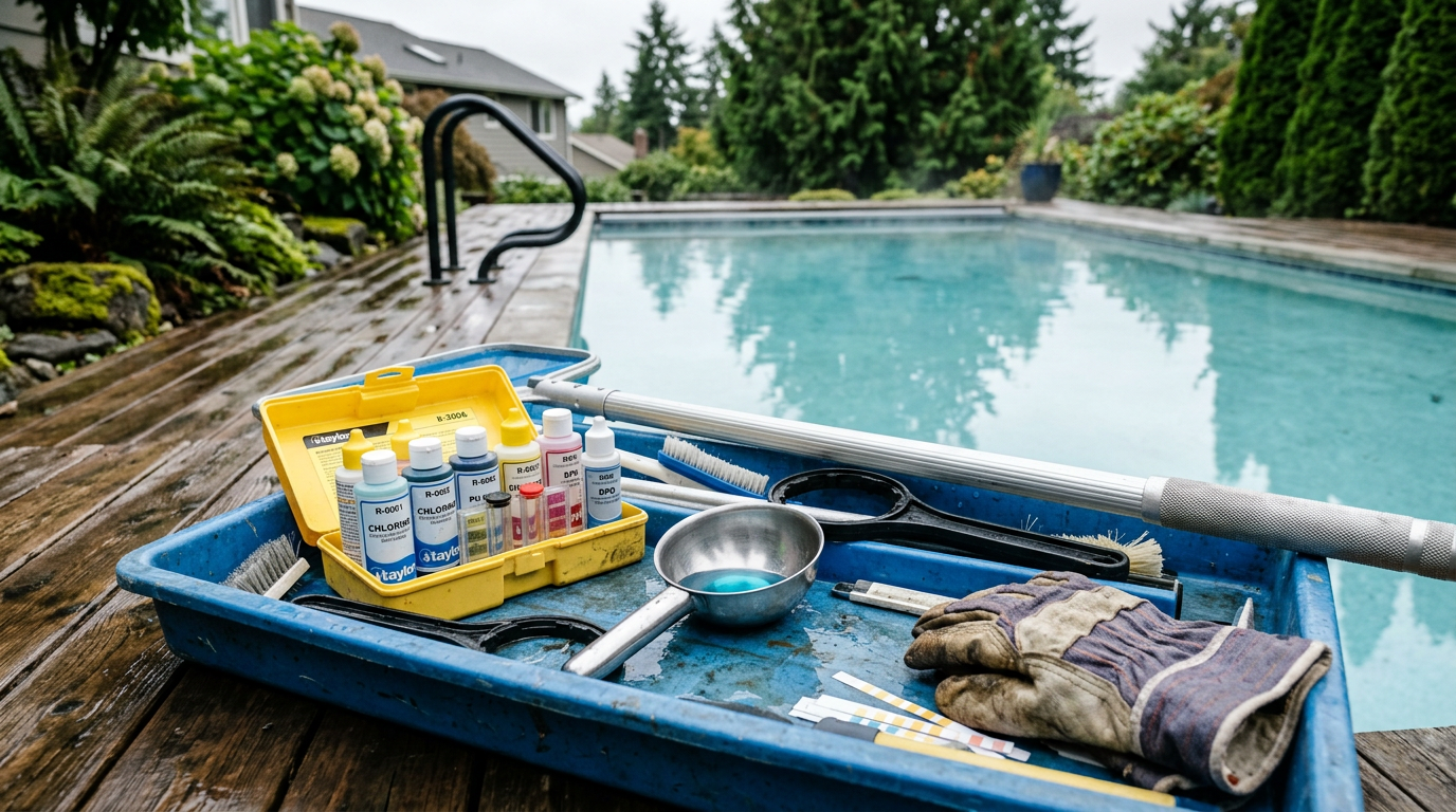 Pool Service equipment and tools used by professionals in Seattle, Washington