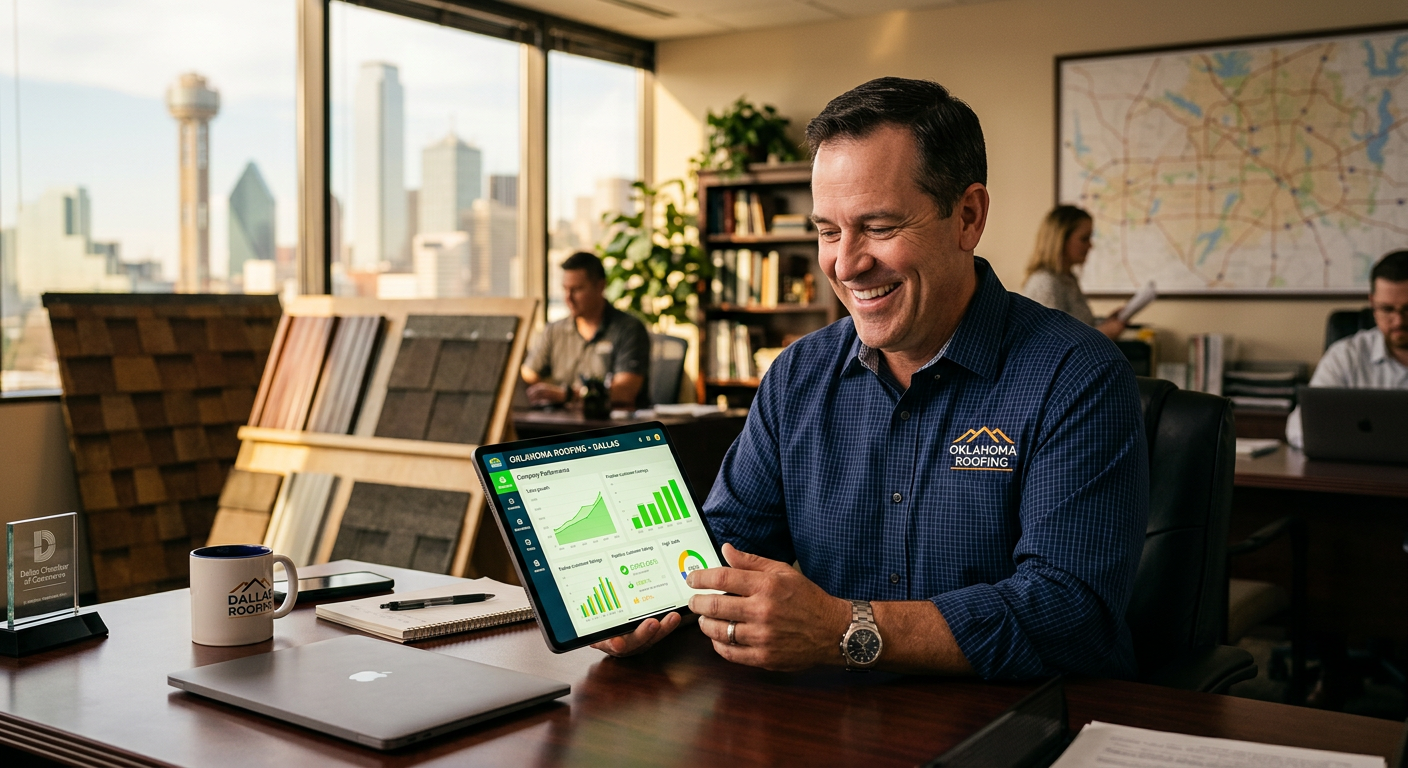 Roofing Company business owner seeing AI marketing results in Dallas, Texas