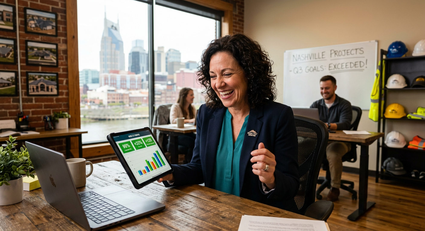 Roofr for roofing company, TN — Roofing Company business owner seeing AI marketing results in Nashville, Tenness — Roofr First roofing Roofr for Roofing Company in Nashville, TN — Roofr for roofing company, TN — Roofing Company business owner seeing AI marketi