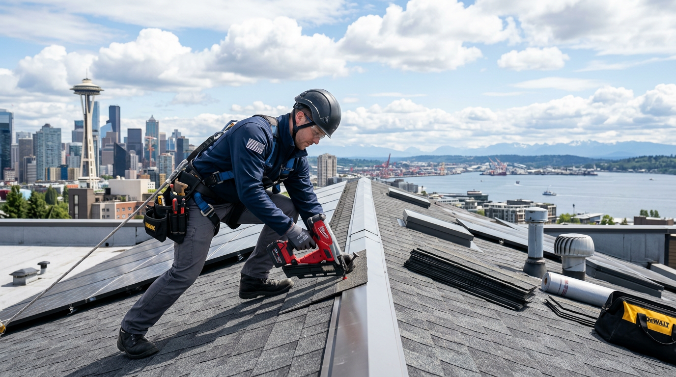 Roofing Company professional working in Seattle, Washington