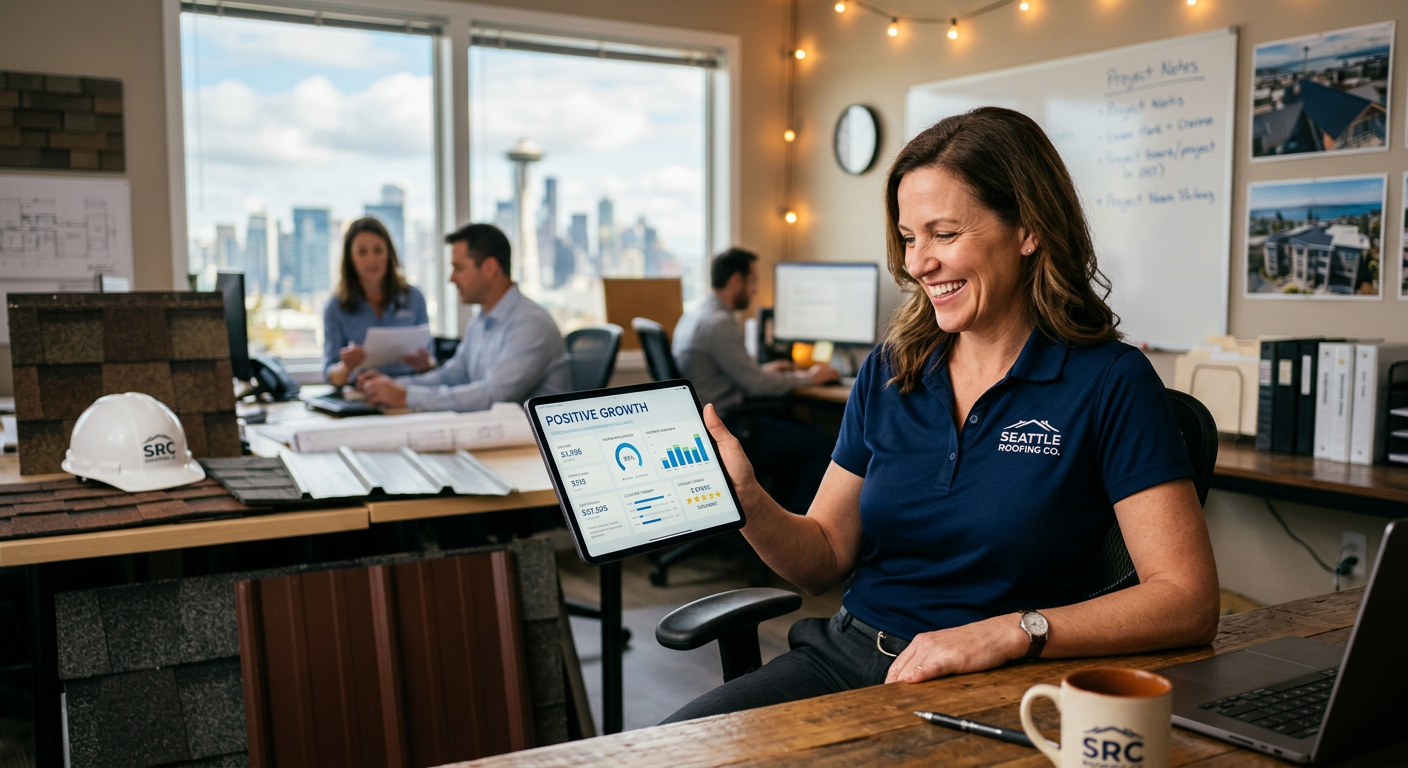 Roofing Company business owner seeing AI marketing results in Seattle, Washington