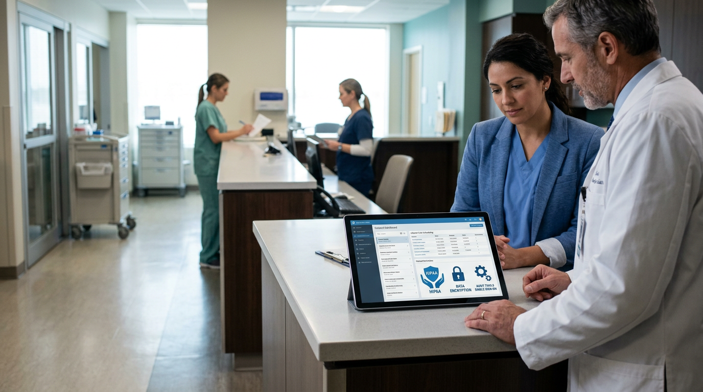 Salesforce Einstein 2 Report: 2026 Profit Projections for Urgent Care: A graphic demonstrating Salesforce Einstein'security features and HIPAA compliance icons. | innovAIt Media