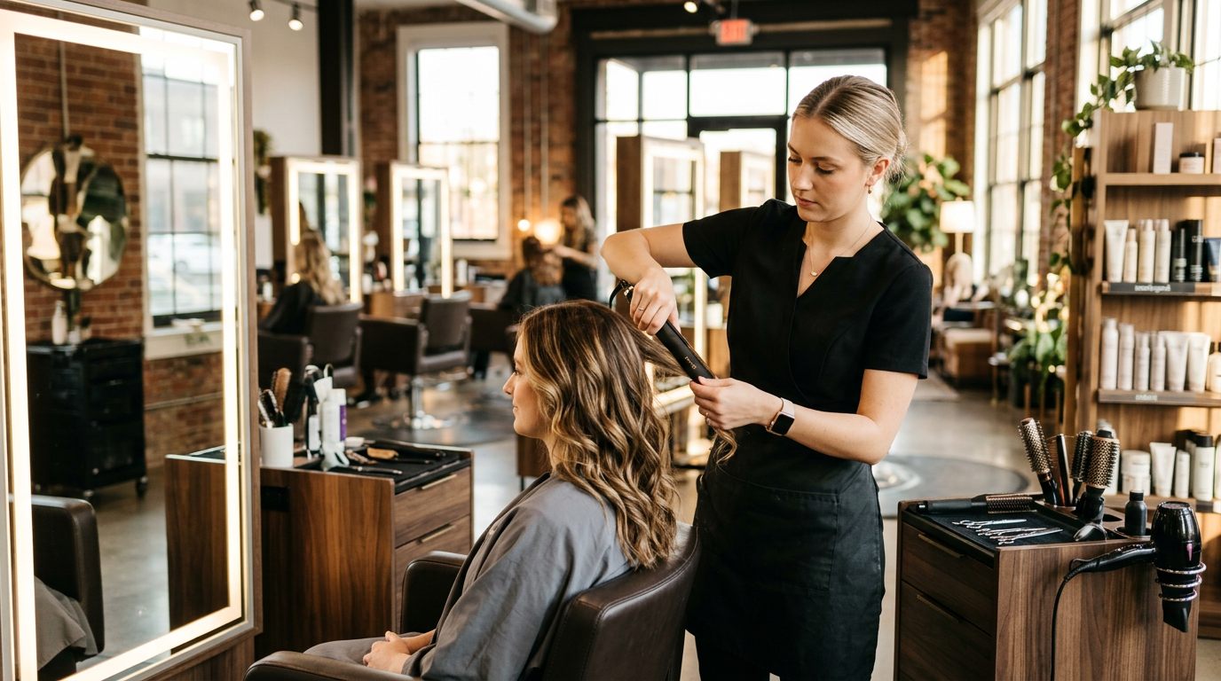 Salon professional working in Columbus, Ohio