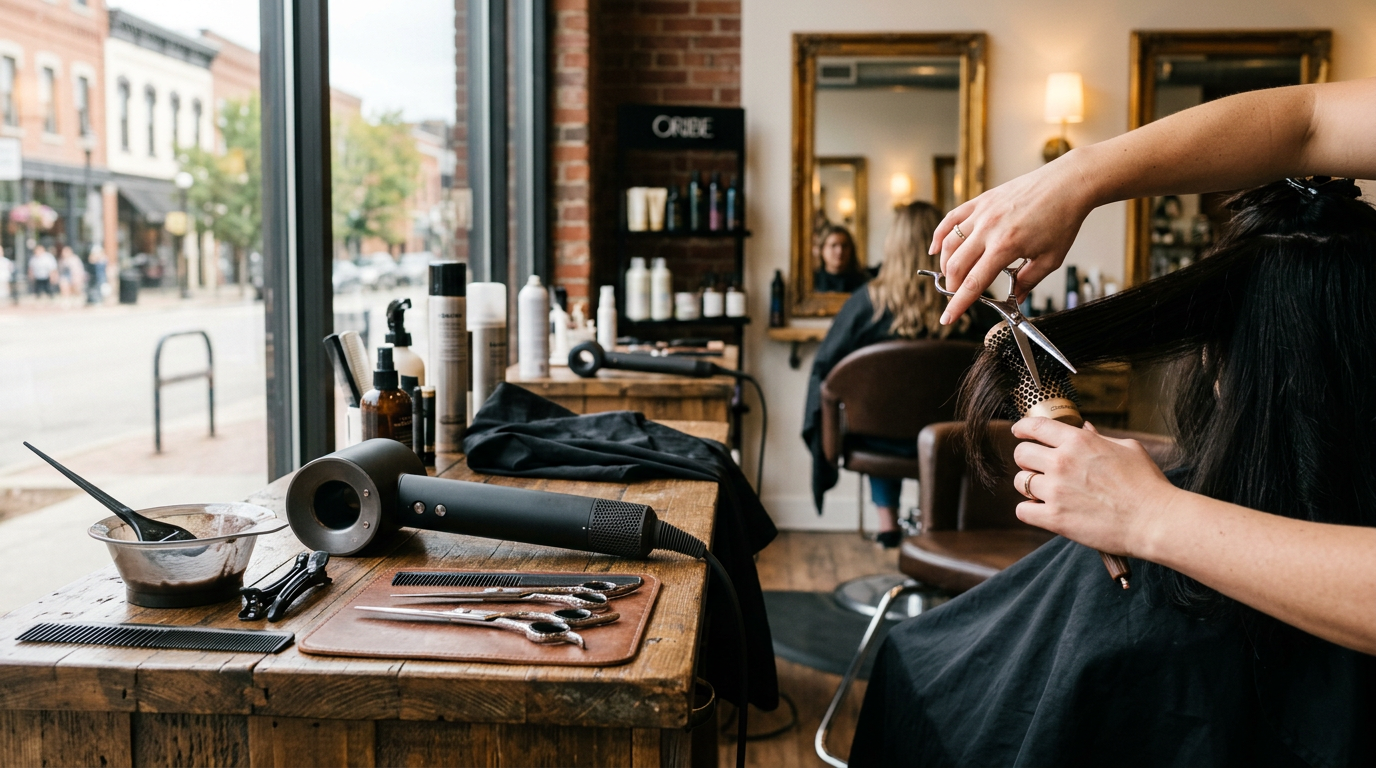 Salon equipment and tools used by professionals in Columbus, Ohio