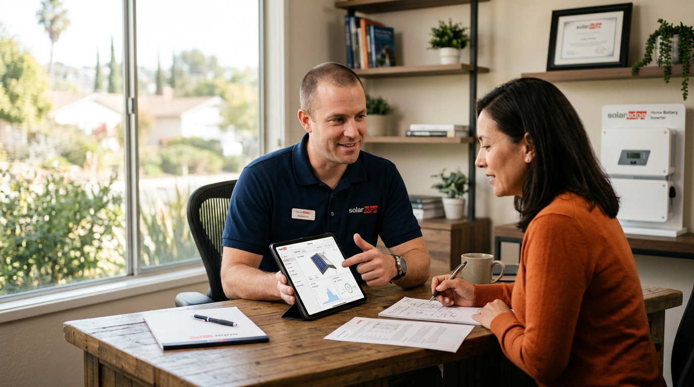 the technology for solar installers in Diego, CA: Expert the platform for Solar Installer professional consulting with a client, warm | innovAIt Media