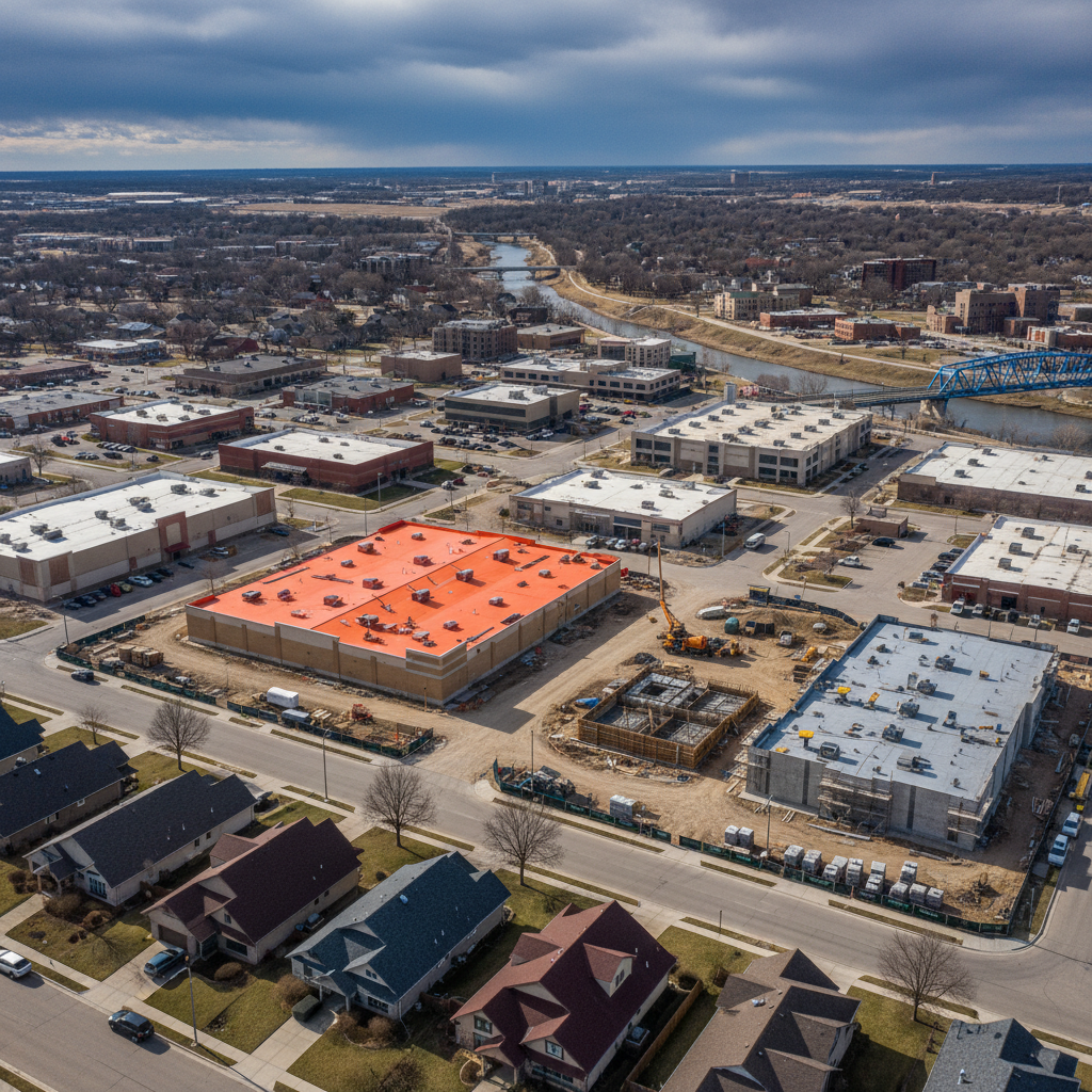 South Dakota Roofing Contractors: What They Won't Tell You About AI South Dakota Roofing Contractors: What They Won't Tell You About AI: Aerial view of Sioux Falls, SD, showing residential areas interspersed with commercial buildings, hi | innovAIt Media