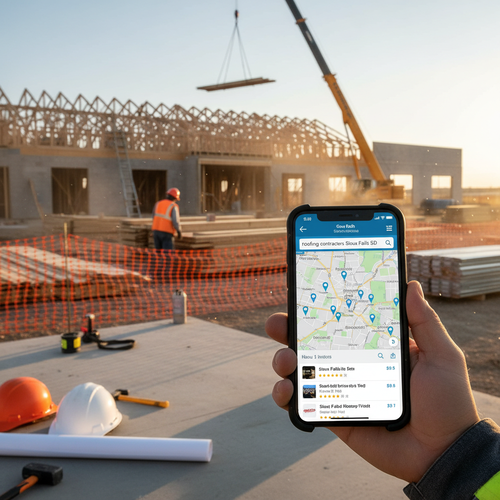 South Dakota Roofing Contractors: What They Won't Tell You About AI South Dakota Roofing Contractors: What They Won't Tell You About AI: Stock image of a smartphone displaying local search results for 'roofing contractors Sioux Falls SD' | innovAIt Media