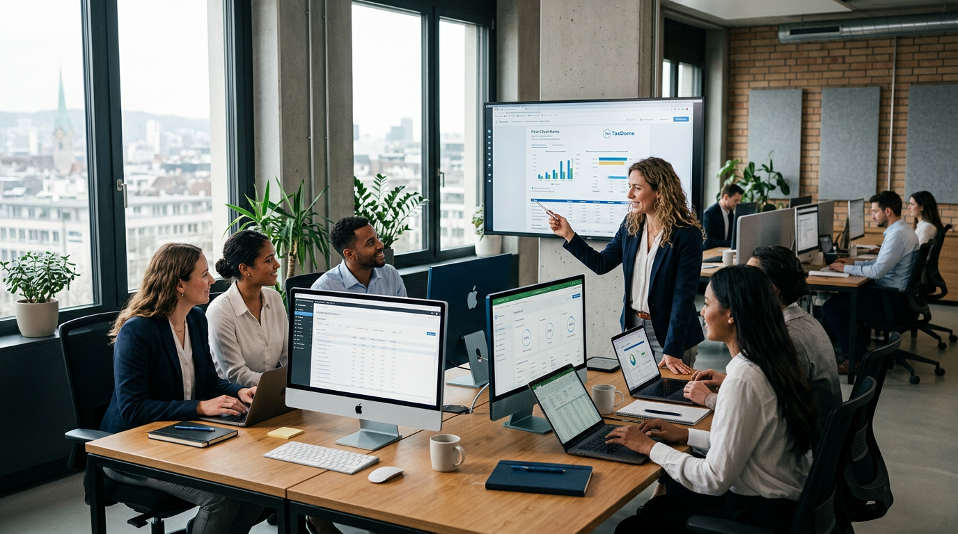 TaxDome for Accounting Firm in Denver, CO: Professional TaxDome for Accounting Firm workspace with modern equipment and tea | innovAIt Media