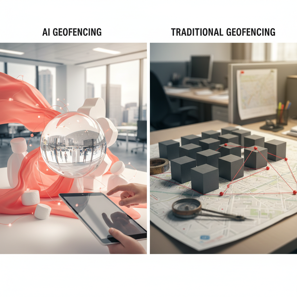 The Geofencing Collapse: How Ignoring AI Doomed Local Marketing: AI vs Traditional Geofencing comparison table | innovAIt Media