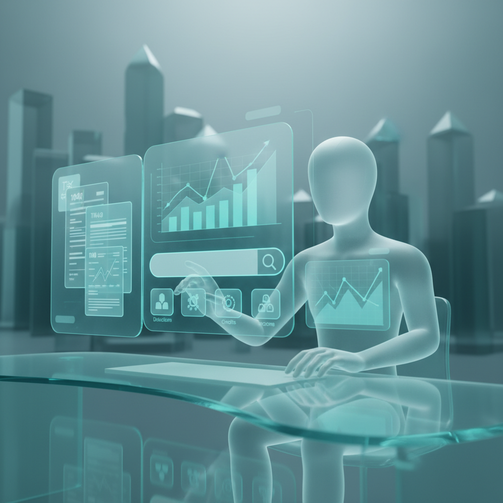 The ROI of AI Search for Tax Accountants: Professional photo of a tax accountant using an AI search interface, clearly showing relevant tax do | innovAIt Media