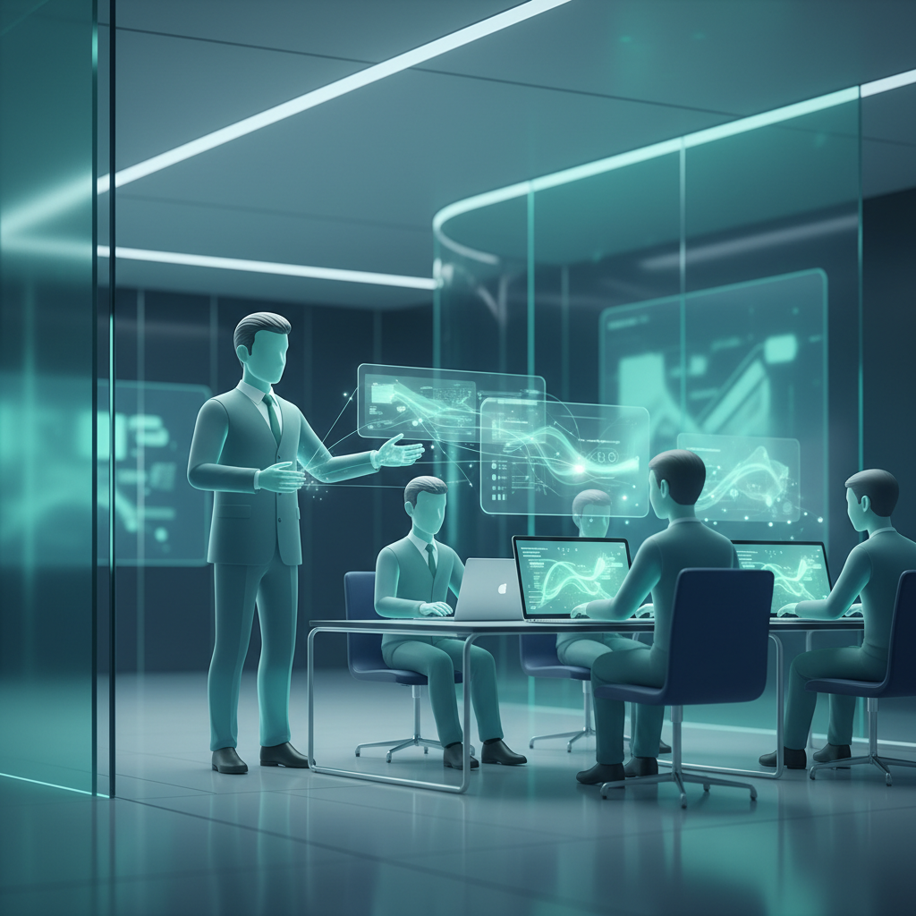 The ROI of AI Search for Tax Accountants: Professional image of an IT professional assisting tax accountants with AI software implementation o | innovAIt Media