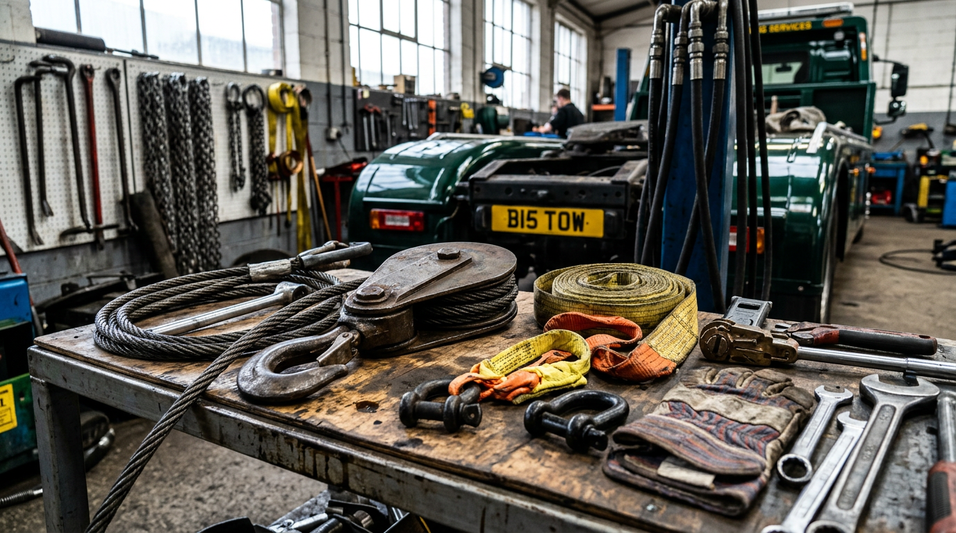 Towing Company equipment and tools used by professionals in Birmingham, Alabama