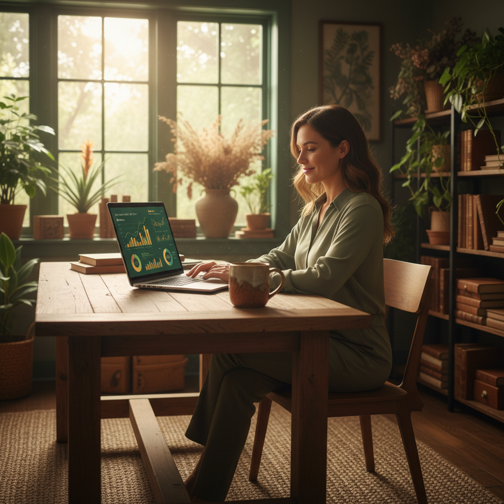 Unlock Growth: AI Verification for Landscaping Pros Unlock Growth: AI Verification for Landscaping Pros: Professional photo of a small business owner reviewing AI-generated reports on a laptop in their hom | innovAIt Media