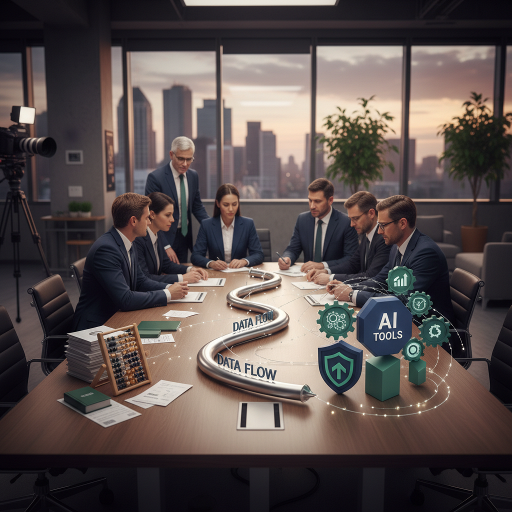 What happens when a Dallas Tax Accountant tries AI for the first time?: Professional photo of graphic illustrating integrated AI tools and data flow | innovAIt Media