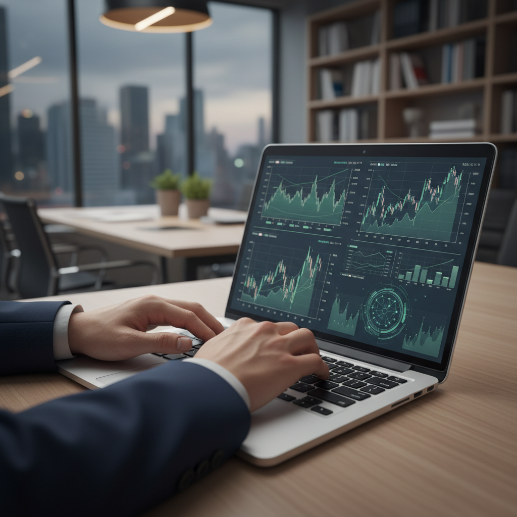 What Happens When a Miami Accounting Firm Tries AI Automation? What Happens When a Miami Accounting Firm Tries AI Automation?: Close-up of hands typing on a laptop, with complex financial graphs displayed on the screen, indicat | innovAIt Media