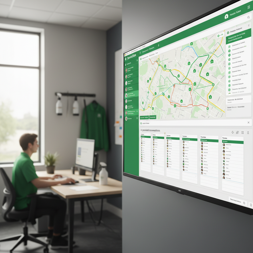 What Happens When Pest Control Swaps Sales Teams for AutoGen: A screenshot of a ServiceTitan dashboard showing AI-generated routing and scheduling recommendations | innovAIt Media