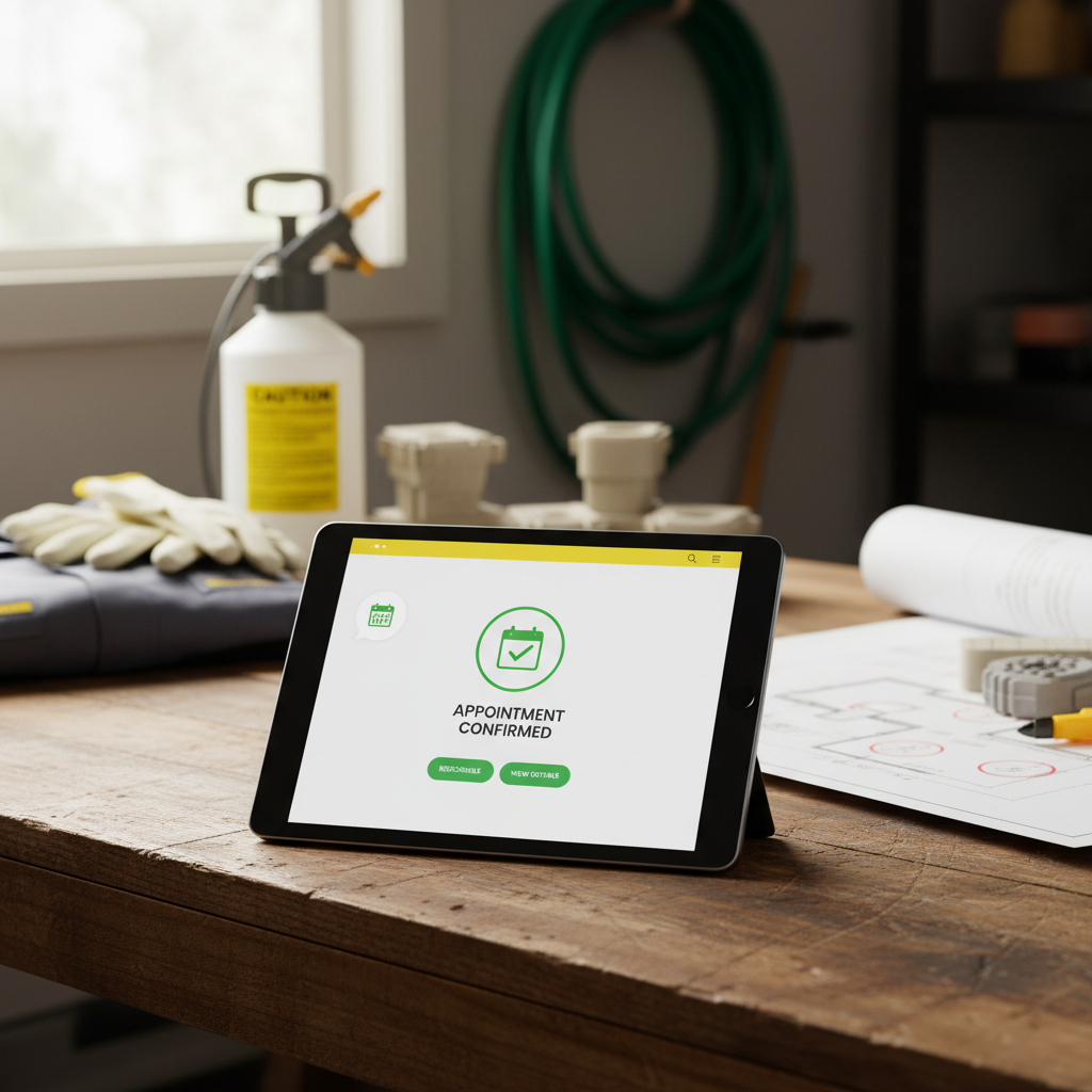 What Happens When Pest Control Swaps Sales Teams for AutoGen: A chatbot interface on a pest control website successfully booking an appointment. Alt-text: AI chat | innovAIt Media