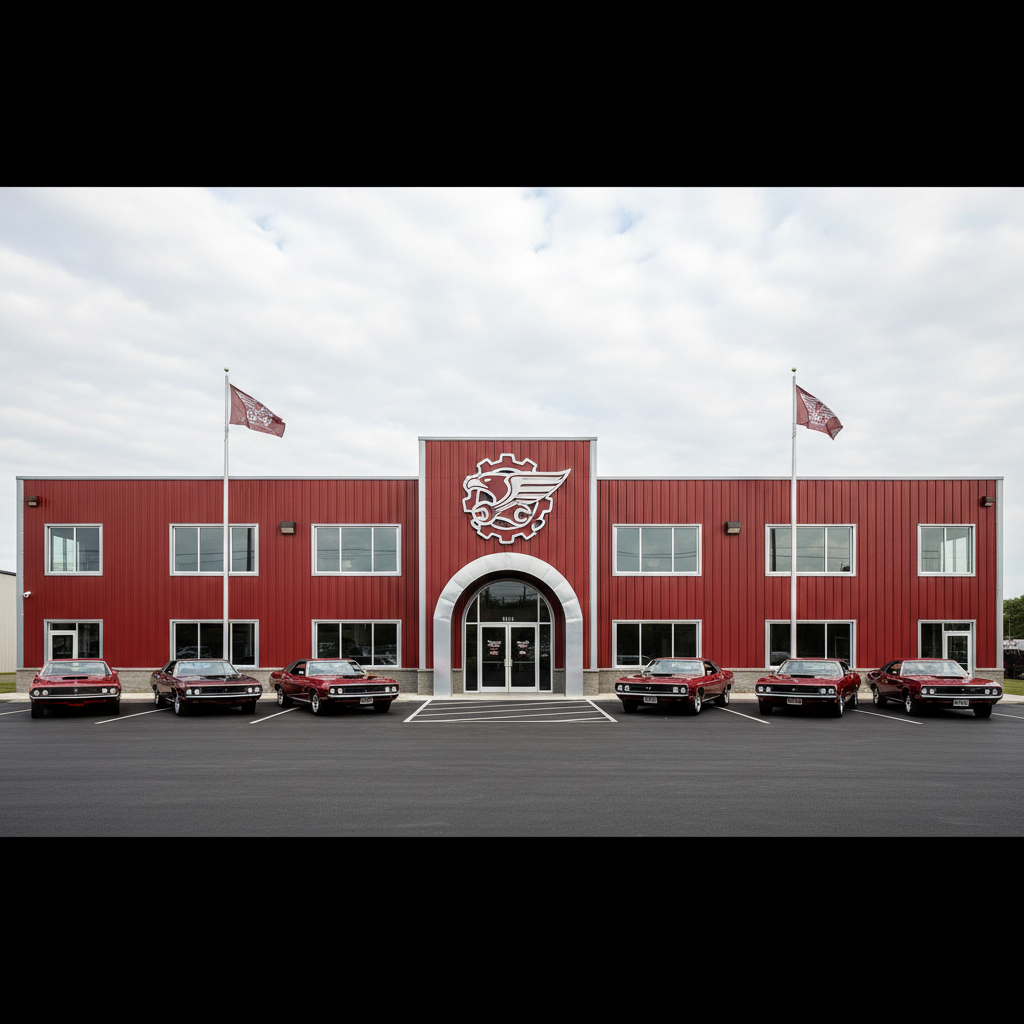 Why AI & GEO Optimization Matters for Memphis Auto Shops: Professional photo of a Memphis auto shop's exterior with clear signage and a well-maintained lot. | innovAIt Media