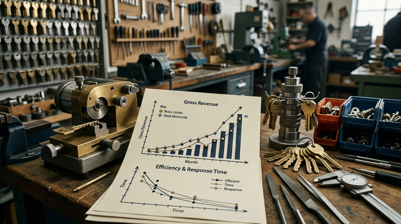 Writer AI Framework: Your Florist AI Strategy Is Broken: A graphic showing growth charts and data points, representing the positive impact of AI on a local l | innovAIt Media