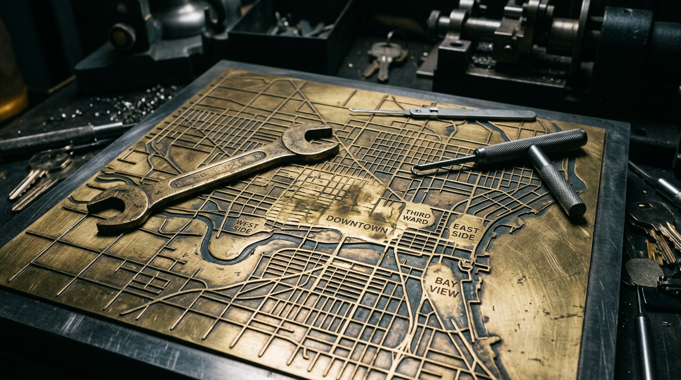 Writer AI Framework: Your Florist AI Strategy Is Broken: A heatmap of Milwaukee, WI, showing 'demand hotspots' for locksmith services based on AI data analys | innovAIt Media