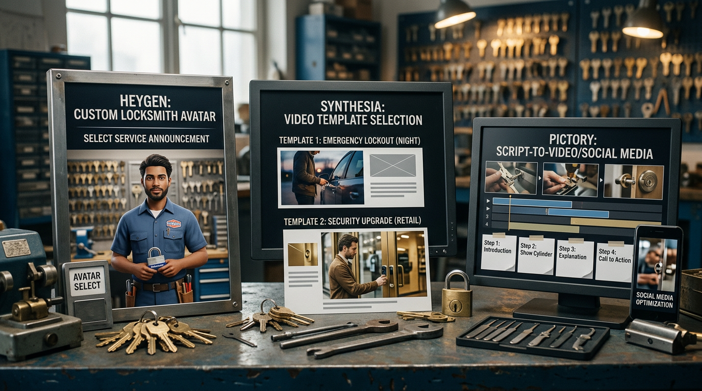 Writer AI Framework: Your Florist AI Strategy Is Broken: A screenshot comparing the user interfaces of HeyGen, Synthesia, and Pictory, highlighting their vid | innovAIt Media