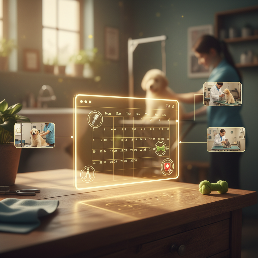 Your Competitors Are Lying: The Truth About AI Scheduling Your Competitors Are Lying: The Truth About AI Scheduling: Professional illustration of a digital calendar interfaced with various service business icons (plum | innovAIt Media