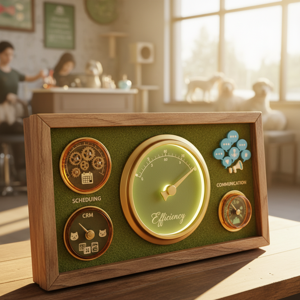 Your Competitors Are Lying: The Truth About AI Scheduling Your Competitors Are Lying: The Truth About AI Scheduling: Close-up of a data dashboard showing various integrated AI metrics (scheduling, CRM, communication) | innovAIt Media