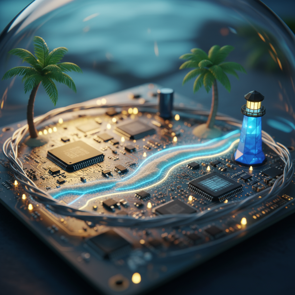 affordable website design Myrtle Beach - AI-powered computer working on a website design, symbolizing innovative and affordable solutions