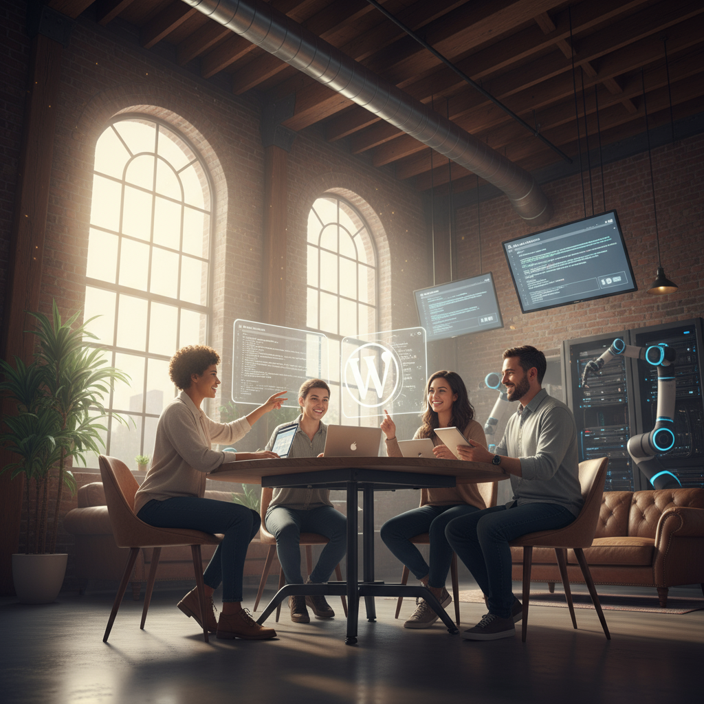 AI automation for WordPress development in Albany NY showing content creation.