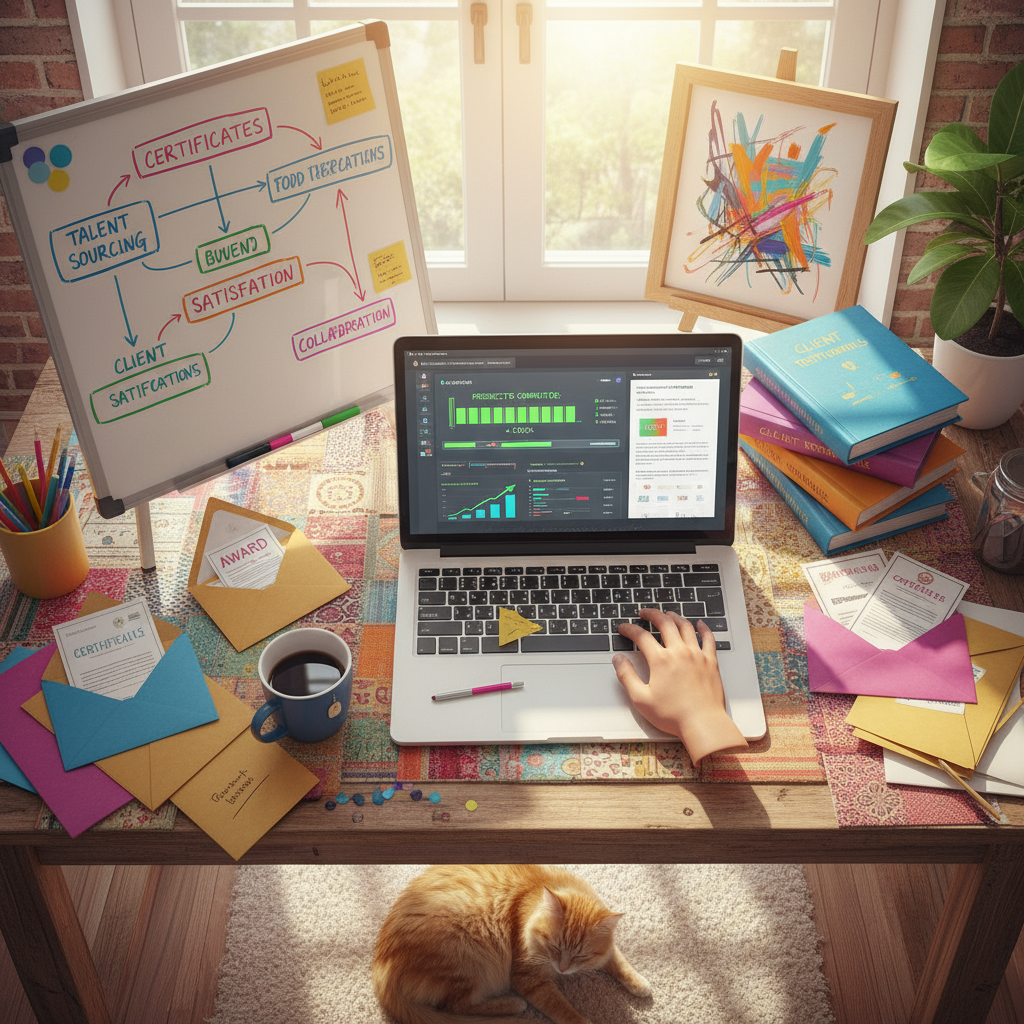 A focused professional using the best approach to finding and hiring WordPress experts on a computer.