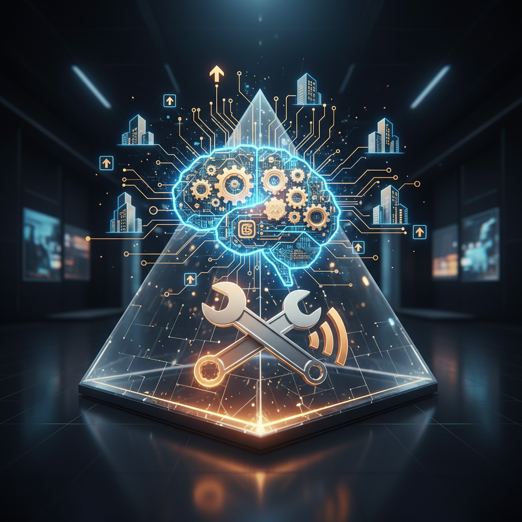 A contractor reviewing a tablet showing local SEO growth charts, illustrating the best strategy for contractors to use AI in SEO for local business growth.